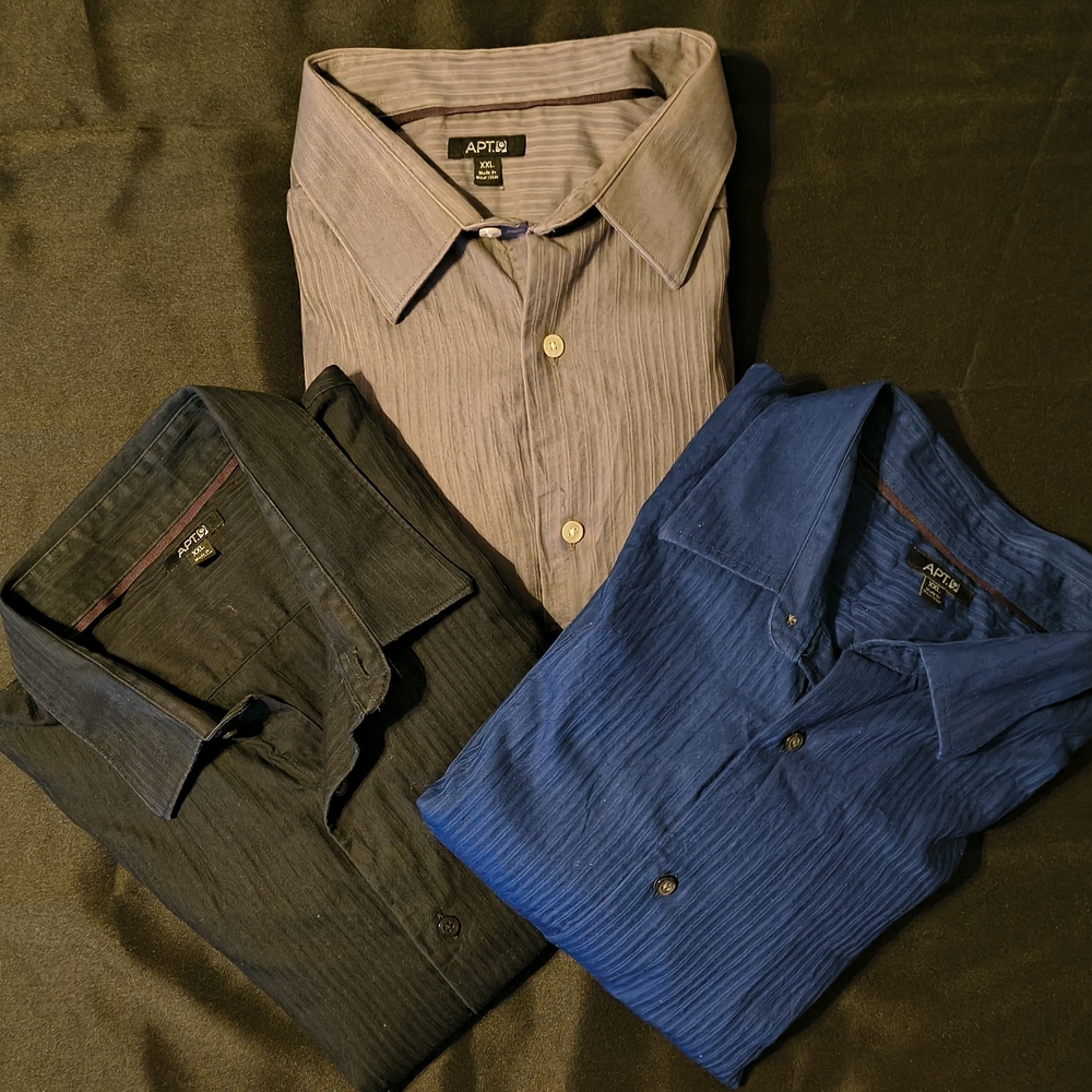 Apt. 9 Men's Casual Button Down Shirts - Black, Gray, and Blue Long sleeve